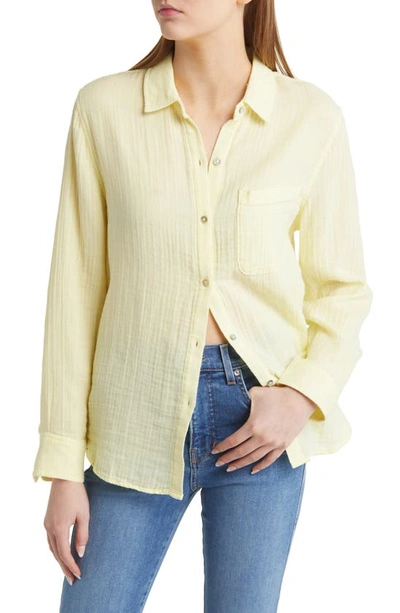 Rails Ellis Long Sleeve Gauze Shirt In Citron