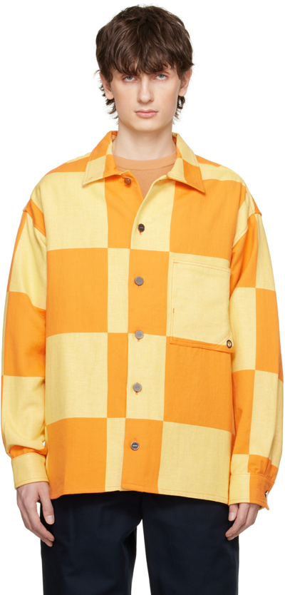 Jacquemus La Surchemise Tecido Overshirt In 2ad Yellow Checks