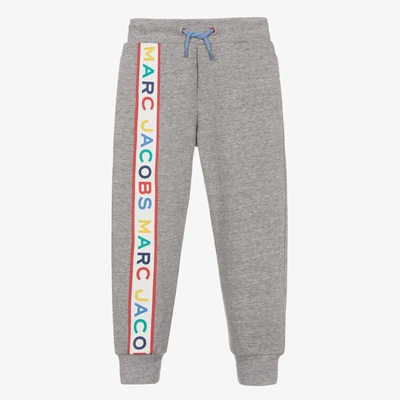 Marc Jacobs Kids'  Boys Grey Cotton Logo Joggers In Chine Grey