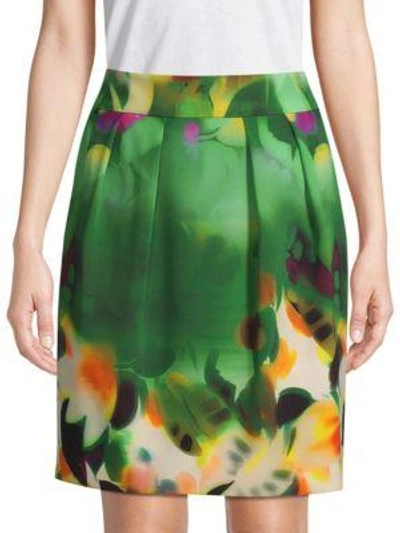 Akris Floral Pencil Skirt In Multi