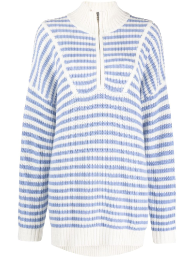 Staud Hampton Cropped Sweater In Blue