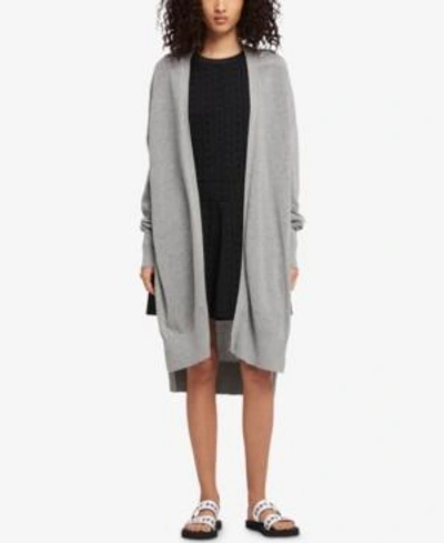 Dkny Long Open-front Cardigan, Created For Macy's In Gray