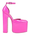 Valentino Garavani Woman Pumps Fuchsia Size 10 Soft Leather In Pink