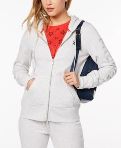 Tommy Hilfiger Logo-print Hoodie, Created For Macy's In Quartz Heather