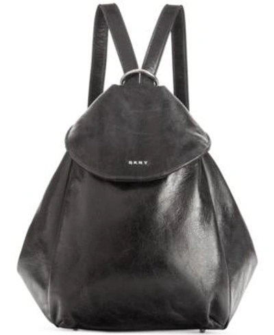 Dkny Tess Convertible Medium Backpack, Created For Macy's In Black/silver