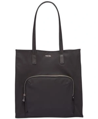 Calvin Klein Tanya Signature Tote In Black/silver