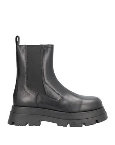Ash Woman Ankle Boots Black Size 11 Soft Leather In Black