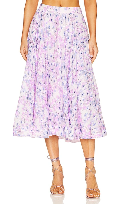 Bardot Mirabelle Midi Skirt In Lilac Floral