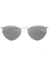 Mykita Aviator-style Stainless Steel Sunglasses In White
