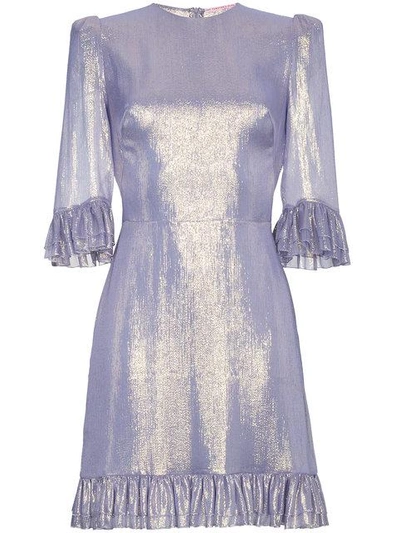 The Vampire's Wife Lilac Metallic Chiffon Mini Festival Dress In  Pink&purple | ModeSens