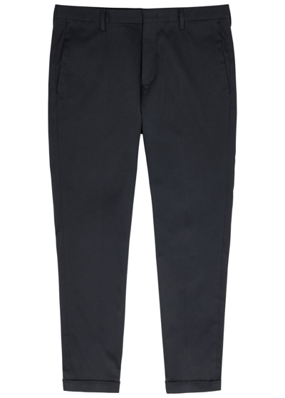 Paul Smith Slim-fit Stretch-cotton Suit Trousers In Navy