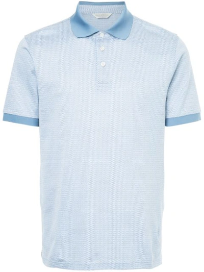 Gieves & Hawkes Patterned Polo Shirt In Blue