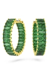 Swarovski Matrix Hoop Earrings In Green