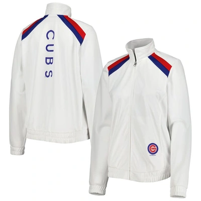 G-iii 4her By Carl Banks White Chicago Cubs Red Flag Full-zip Track Jacket
