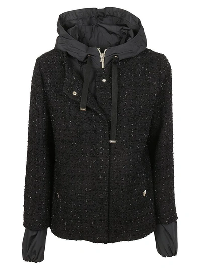 Herno Layered Woven Jacket In Nero