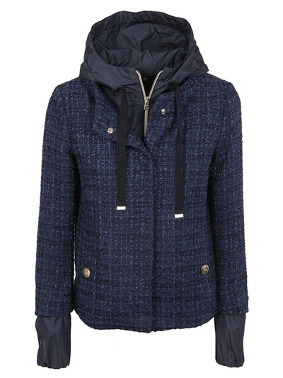 Herno Layered Woven Jacket In Blu