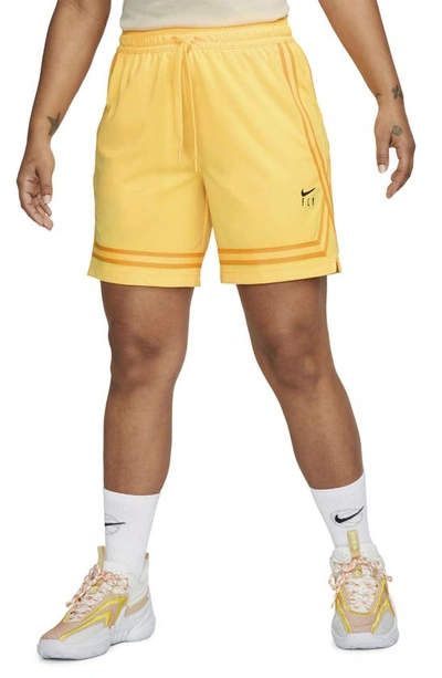 Nike Dri-fit Fly Crossover Basketball Shorts In Yellow