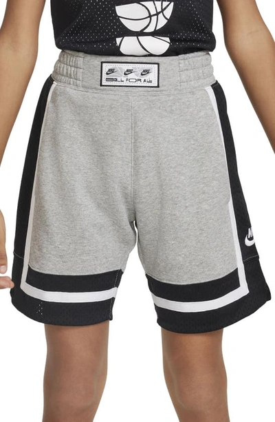 Nike Culture Of Basketball Big Kids' (boys') Fleece Basketball Shorts In Dark Grey Heather/white