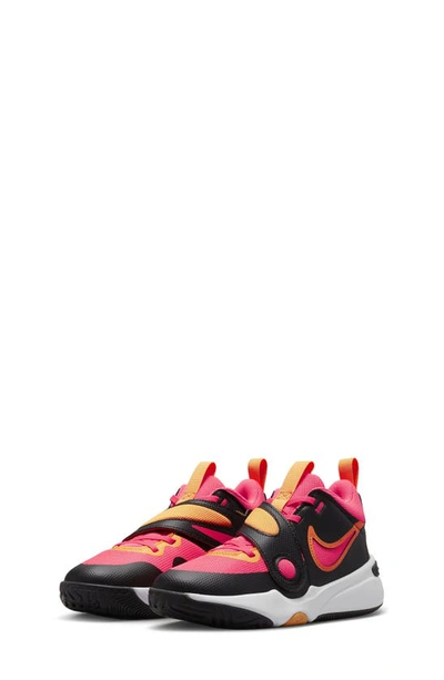 Nike Team Hustle D 11 Big Kids' Basketball Shoes In Black/ Orange/ White/ Punch