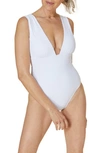 Andie Mykonos Ribbed One-piece Swimsuit In White