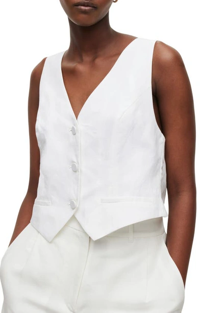 Allsaints Petra Crossback Waistcoat In Off White