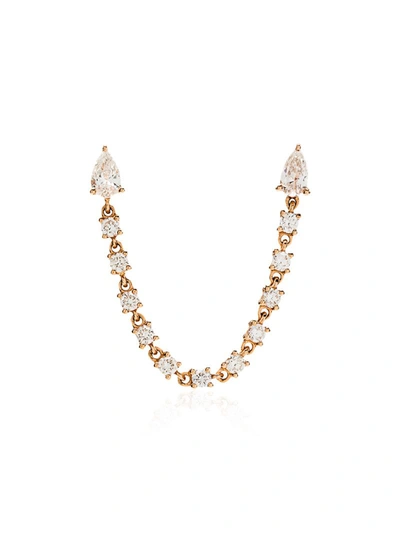 Anita Ko 18k Rose Gold Double Piercing Loop Diamond Earring