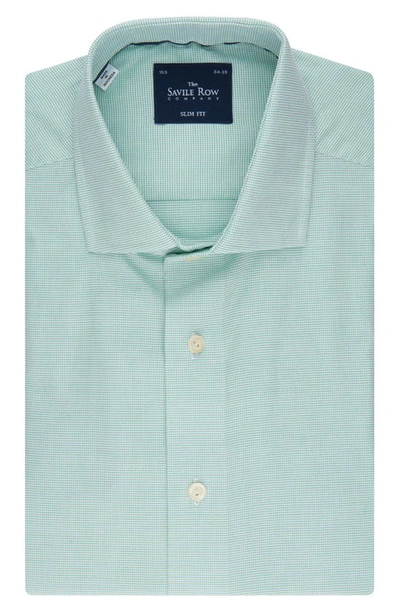 Savile Row Co Royal Dot Oxford Slim Fit Dress Shirt In Green