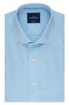 Savile Row Co Royal Dot Oxford Slim Fit Dress Shirt In Aqua