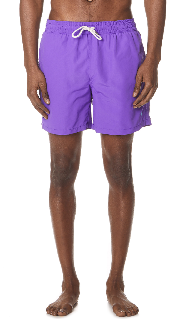 purple ralph lauren swim shorts