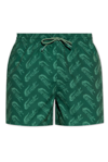 Lacoste Men's Graphic Logo Swim Shorts In Green