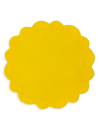 Tina Chen Designs Sunflower Scallop Placemat 4-piece Set In Yellow