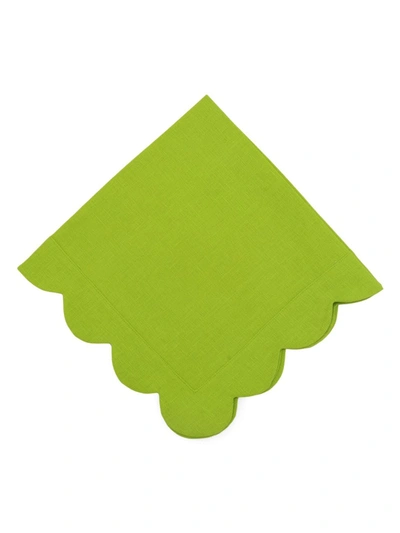 Tina Chen Designs Sunflower Scallop Napkin 4-piece Set In Green