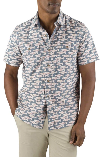 Tailor Vintage Fish Woven Shirt In Vintage Indigo