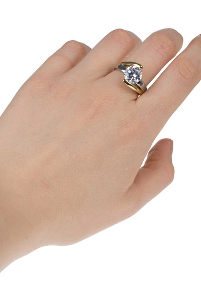 Cz By Kenneth Jay Lane Cz Nest Band Ring In Clear/ Two Tone