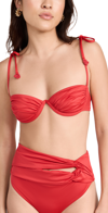 Agua Bendita Donna Shaka Underwire Bikini Top In Red