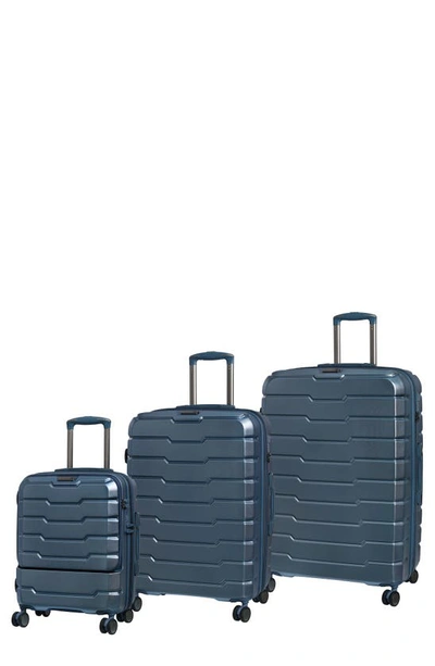 It Luggage Prosperous 3-piece Hardside Spinner Luggage Set In Metallic Blue