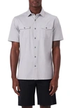 Bugatchi Ooohcotton® Short Sleeve Button-up Shirt In Platinum