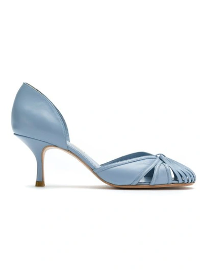 Sarah Chofakian Leather Pumps In Blue