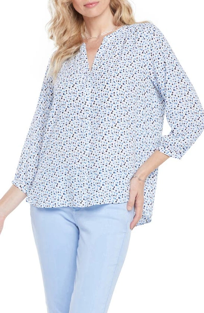 Nydj High-low Crepe Blouse In Piper Dots