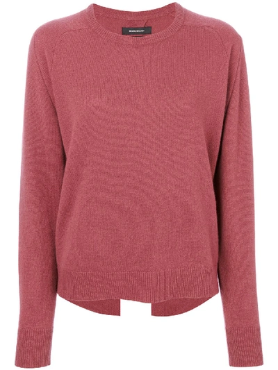Isabel Marant Back Slit Hem Sweater In Pink & Purple
