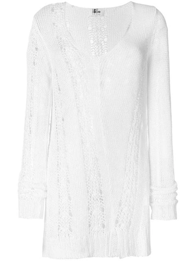 Lost & Found Ria Dunn Distressed Long-sleeve Sweater - White