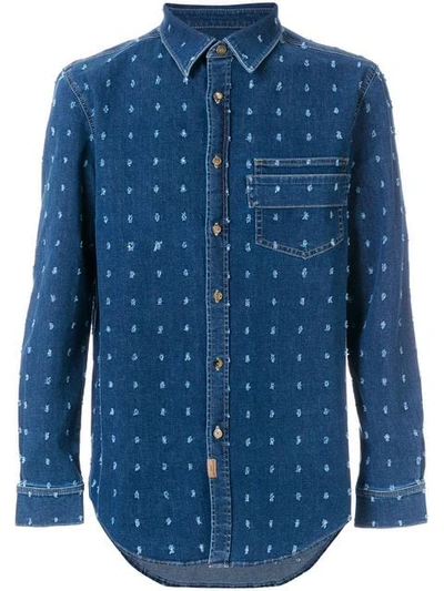 Givenchy Distressed Patch Denim Shirt