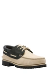 Timberland Two-tone Leather Boat Shoes In Dh41 Lemon Pepper
