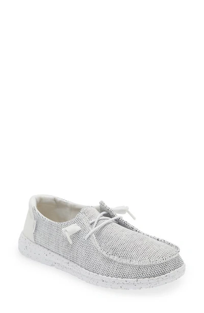 Hey Dude Wendy Sox Stretch Boat Shoe In Stone White