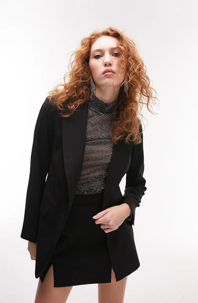 Topshop Tailored Slim Fit Blazer In Black