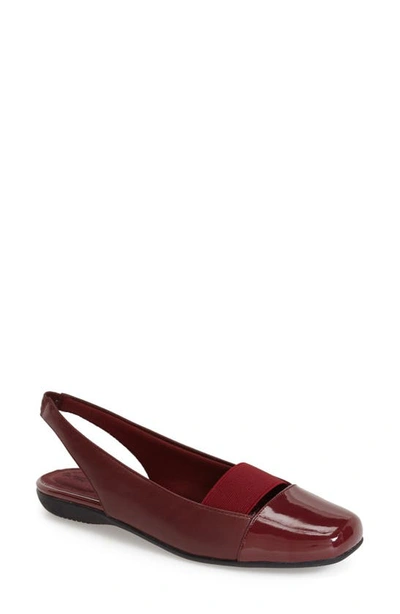Trotters Sarina Slingback Flat In Dark Red Leather