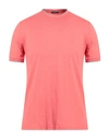 Rossopuro Man T-shirt Coral Size 5 Cotton In Red