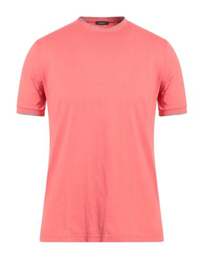 Rossopuro Man T-shirt Coral Size 5 Cotton In Red