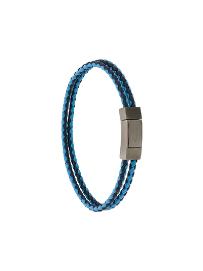 Prada Braided Bracelet In Blue