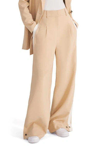 Favorite Daughter The Margaret Wide Leg Pants In Beige